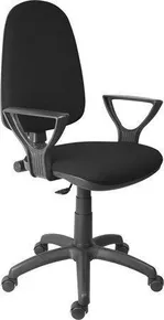 Bürostuhl Megane, schwarz, Stoffpolsterung, schwarzes Kreuz